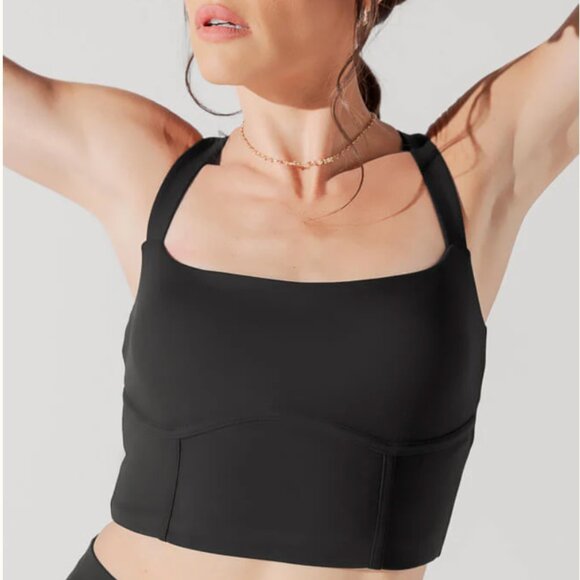 NWT POPFLEX Daphne Corset Crop Top - Black XL - Picture 1 of 7